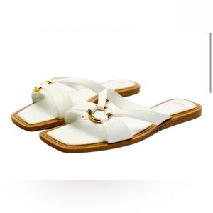 Zara White Slider Sandals